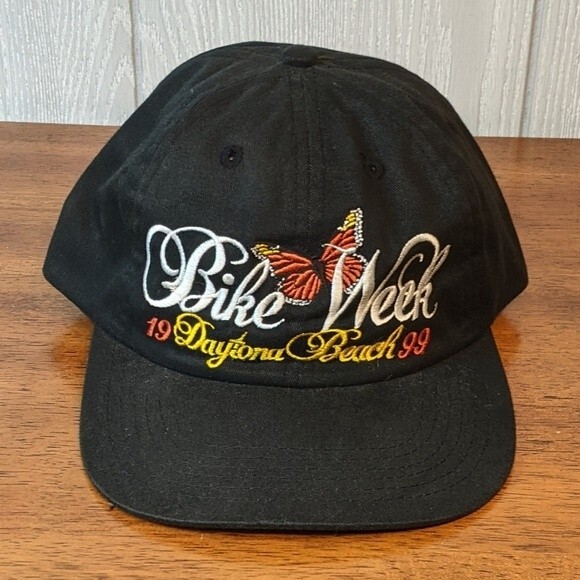 VTG Bike Week 1999 Black Hook Loop Hat EUC OSFM Daytona Beach - Picture 8 of 8